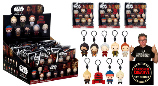 Star Wars Andor 3D Foam Bag Clip – Blind Bag Collectible Keychain - 3 BAG BUNDLE