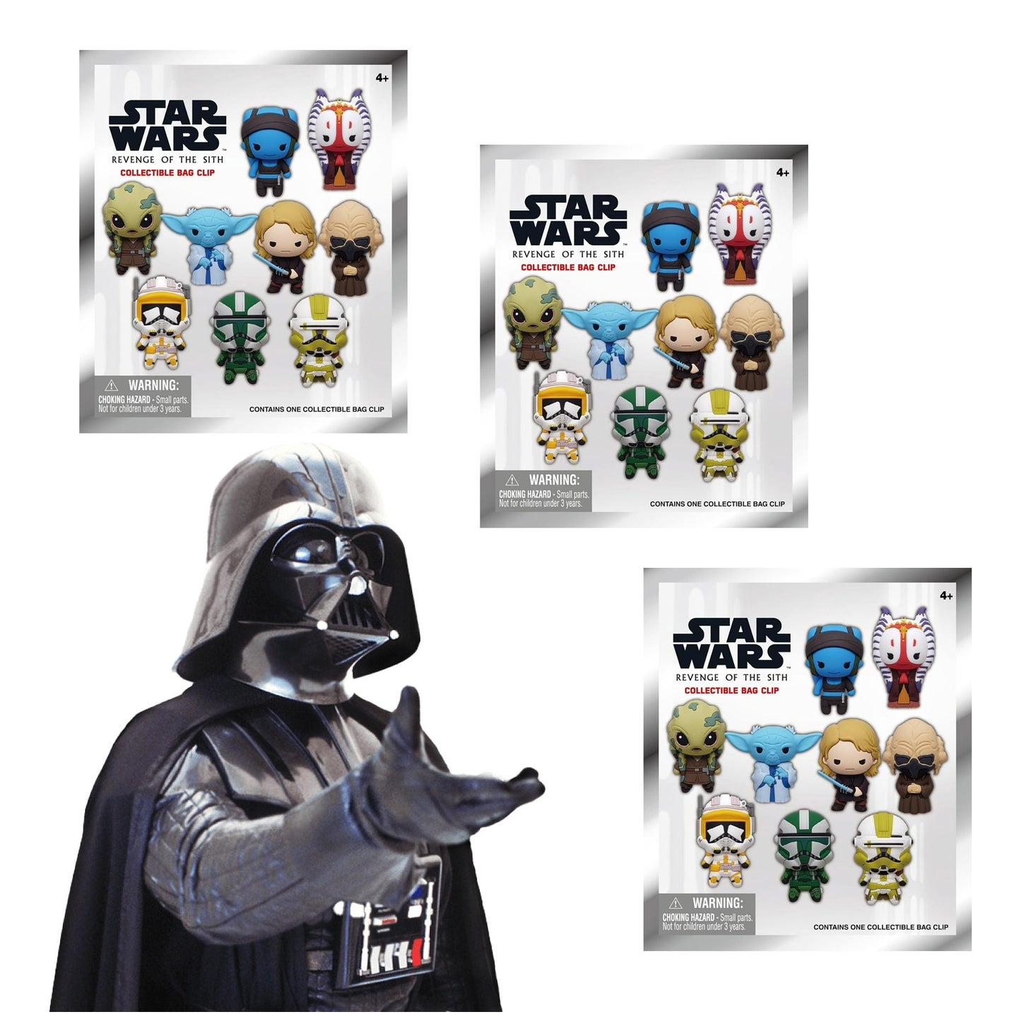 STAR WARS REVENGE OF THE SITH 3D FOAM BAG CLIP BLIND BAG 3-PACK | RANDOM CHARACTERS | DISNEY