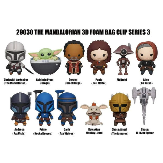 Star Wars: The Mandalorian Season 3 – 3D Foam Bag Clip Blind Bag Series (Random Characters)