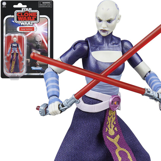 Star Wars The Vintage Collection Asajj Ventress – Clone Wars 3.75” Action Figure | Kenner Carded