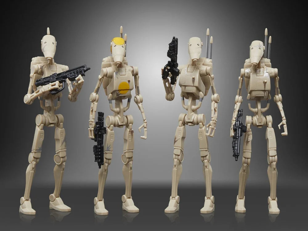 (PRE-ORDER · SHIPS FEB 2026) Star Wars The Vintage Collection Battle Droid 4-Pack | The Phantom Menace | Hasbro Kenner