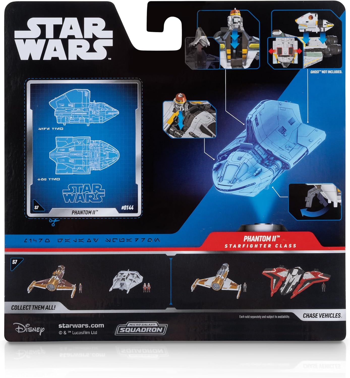 STAR WARS Micro Galaxy Squadron Phantom II - 5-Inch Vehicle with Two 1-Inch Micro Figure Accessories