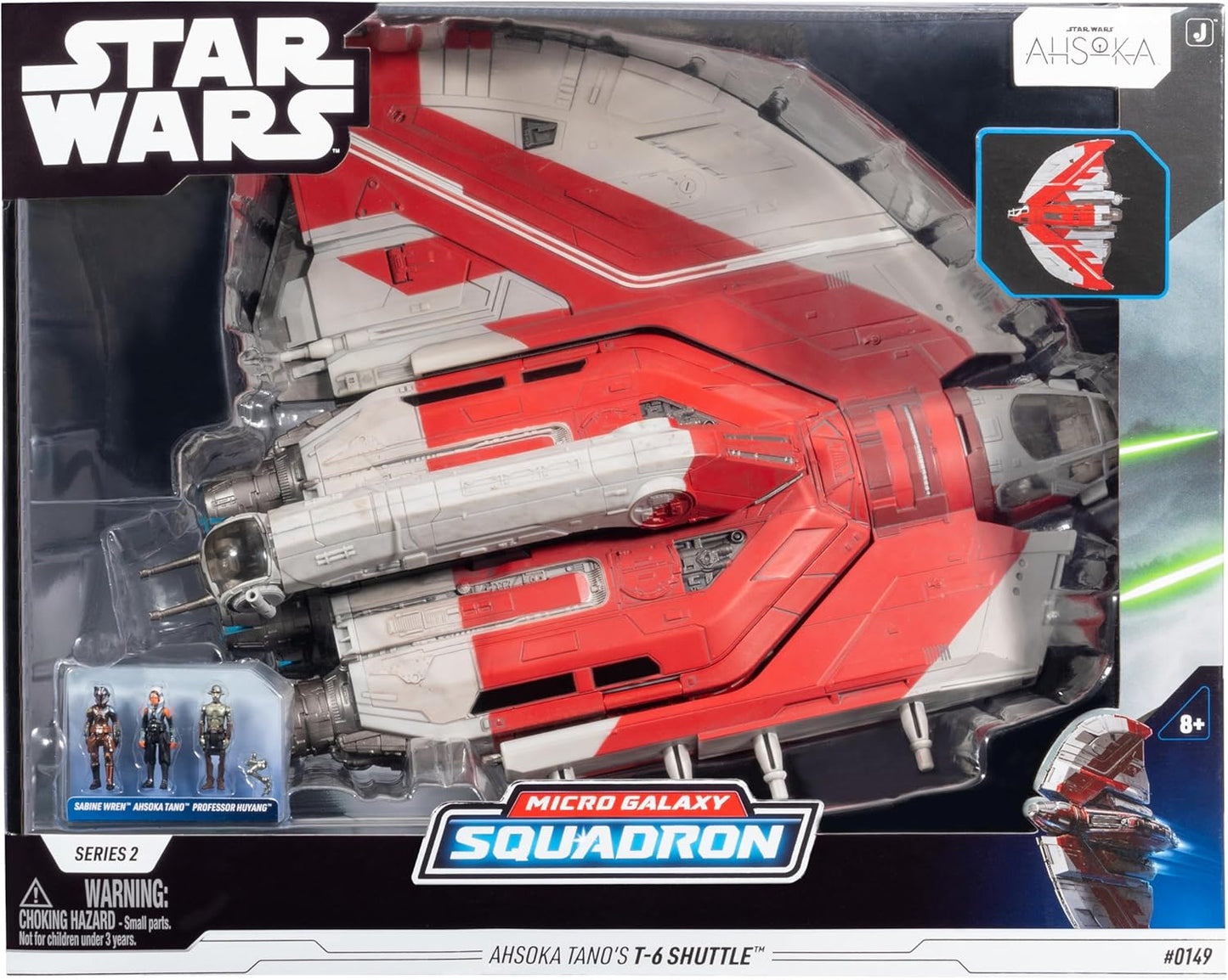 Star Wars Micro Galaxy Squadron Ahsoka Tano'S T-6 Jedi Shuttle - 13-Inch Vehicle with Rotating Wings and Three 1-Inch Micro Figure Accessories
