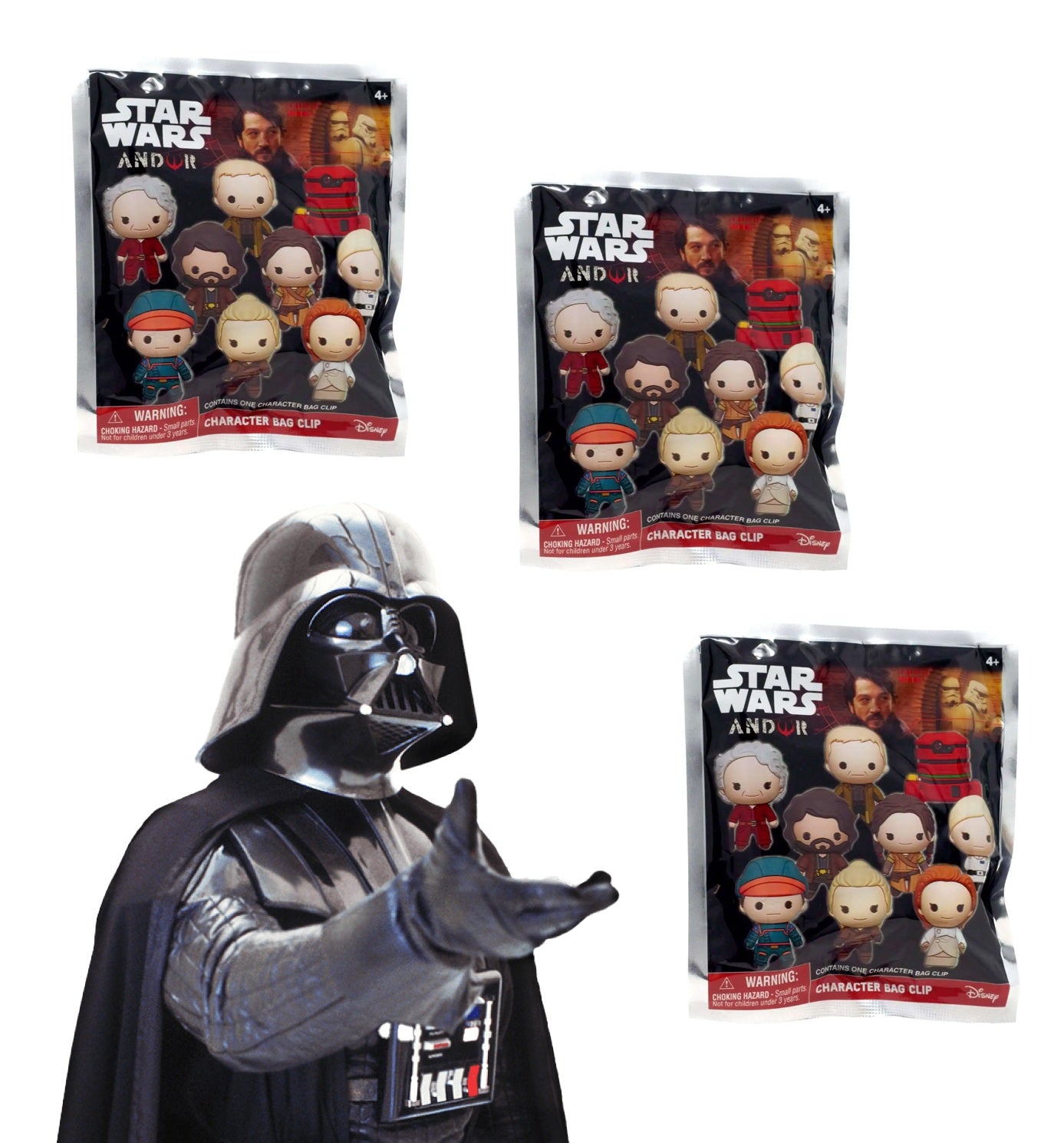 STAR WARS ANDOR 3D FOAM BAG CLIP BLIND BAG 3-PACK | RANDOM CHARACTERS | DISNEY