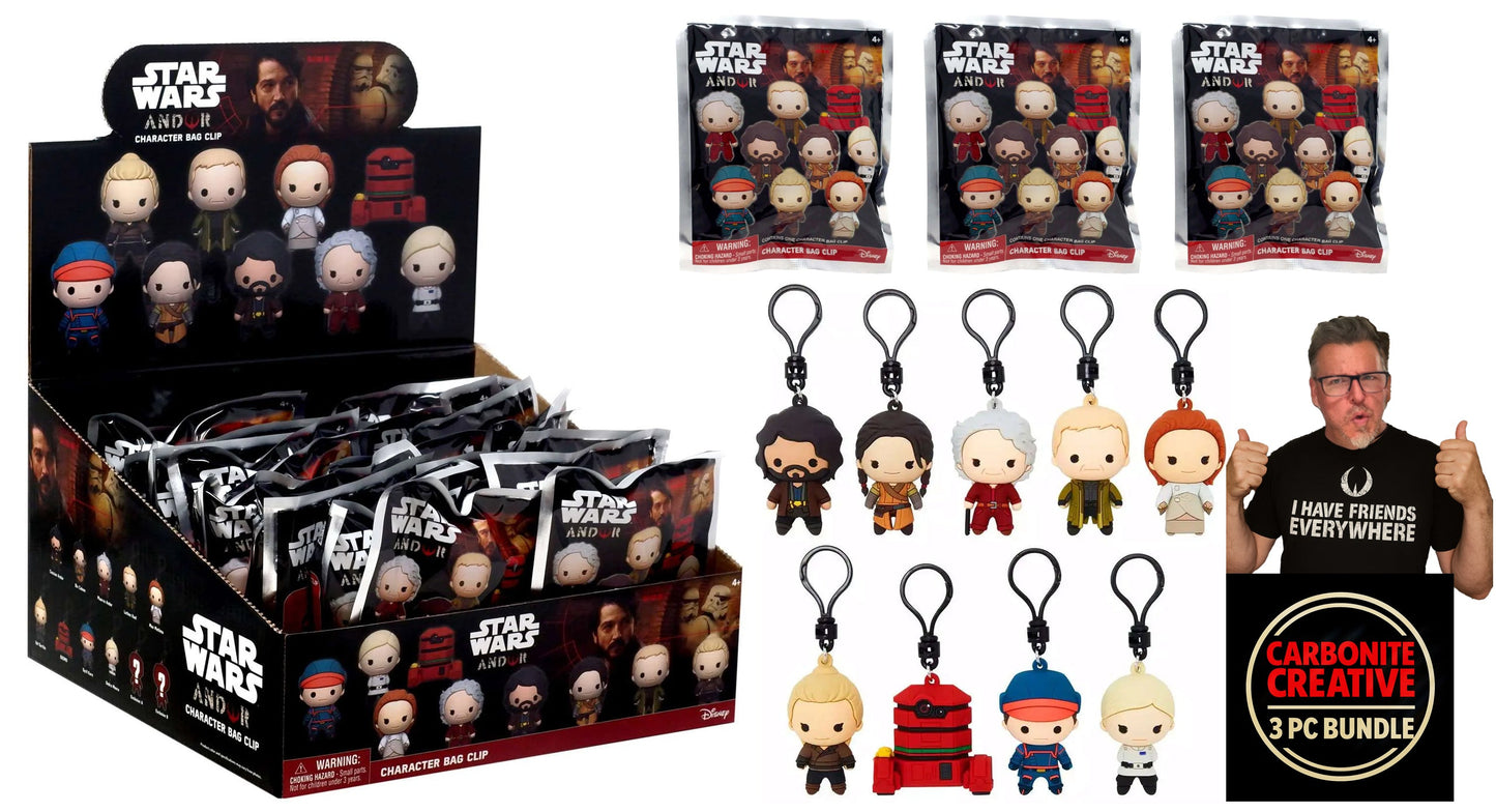 Star Wars Andor 3D Foam Bag Clip – Blind Bag Collectible Keychain - 3 BAG BUNDLE