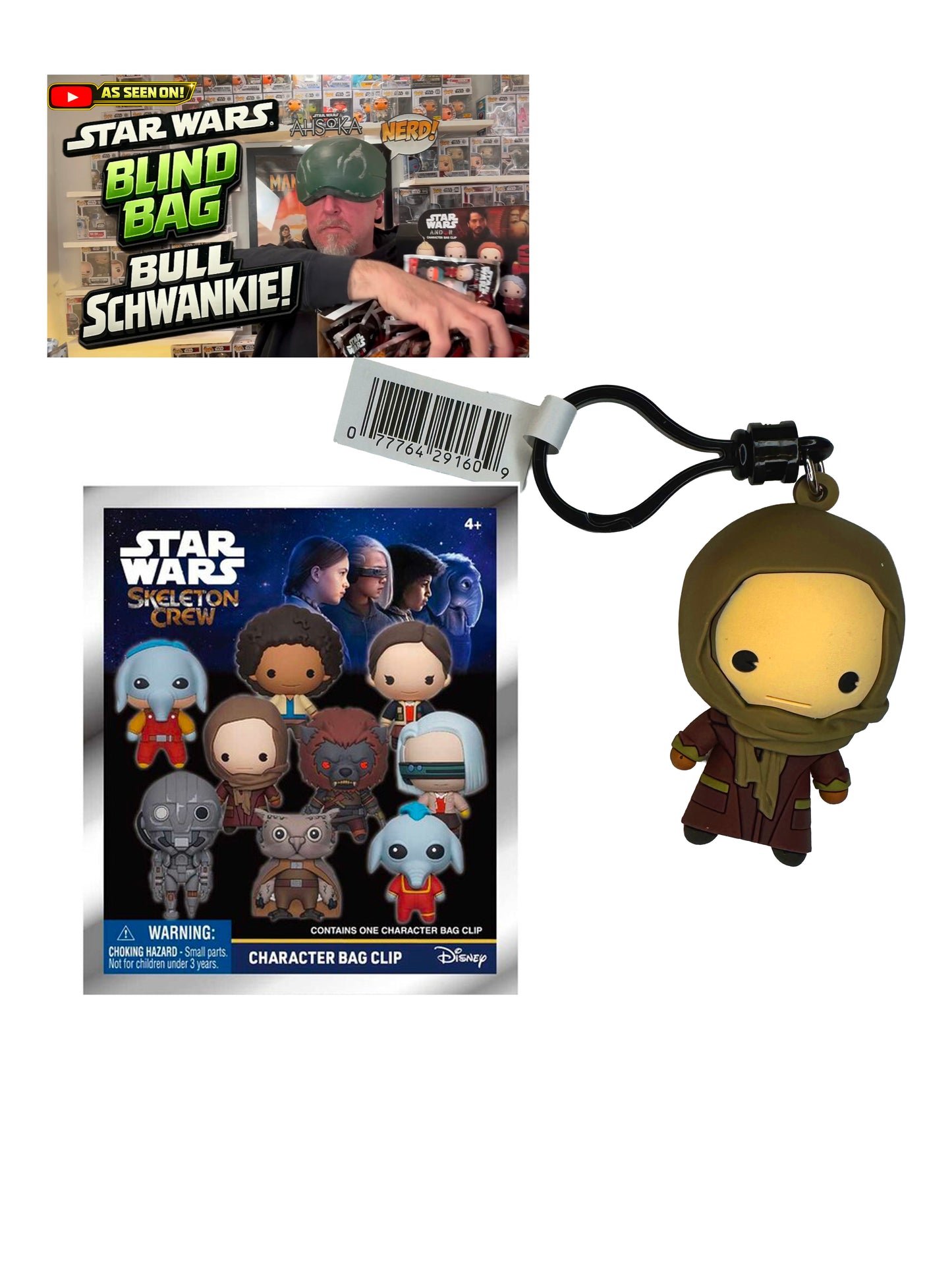 Star Wars Skeleton Crew Jod Na Nawood Loose Blind Bag Clip Monogram Keychain