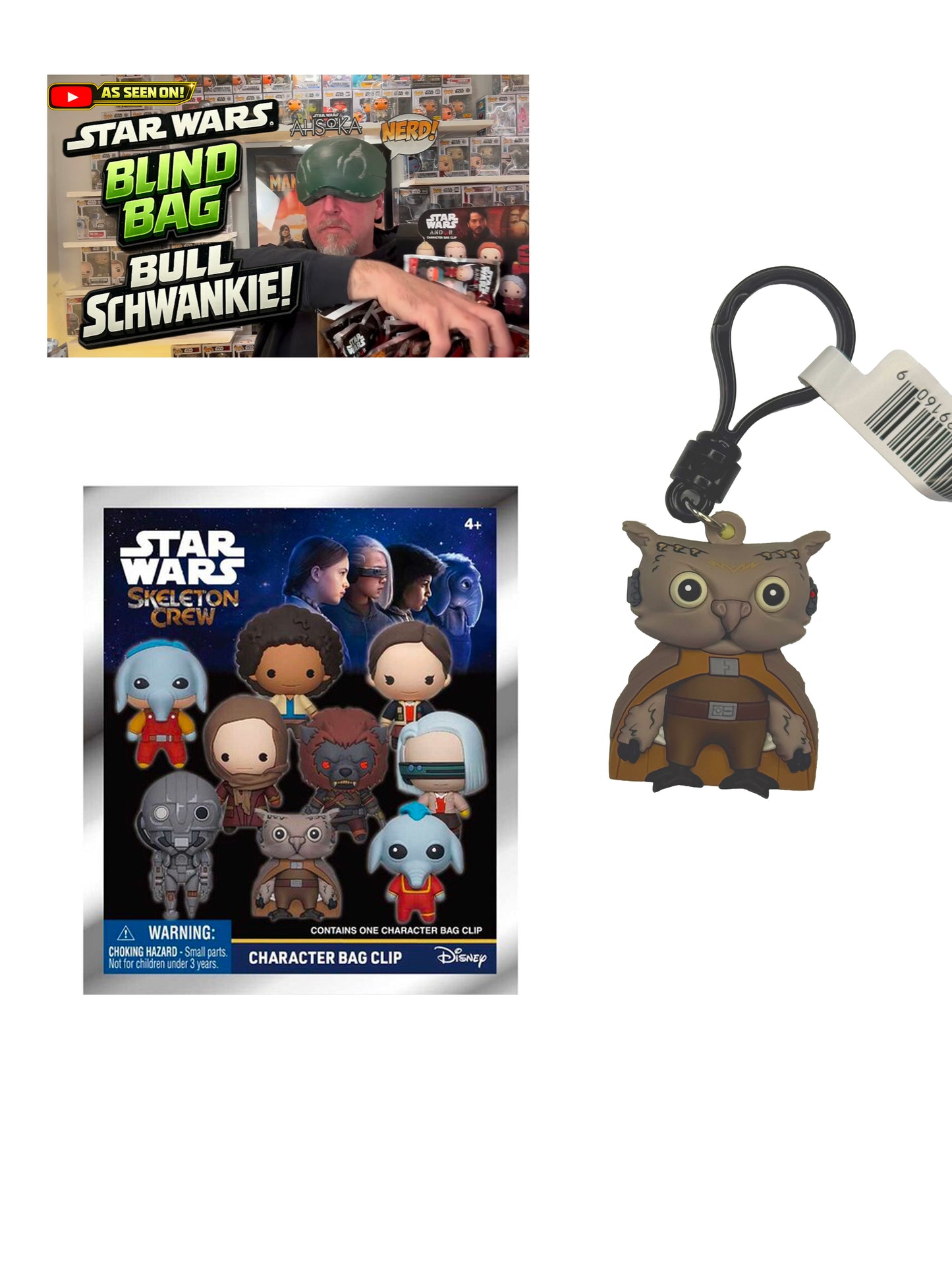 Star Wars Skeleton Crew KH’YMM Loose Blind Bag Clip Monogram Keychain
