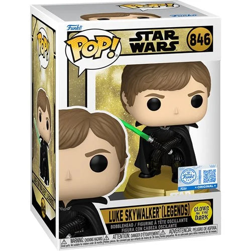 Star Wars Luke Skywalker Glow-in-the-Dark Funko Pop #846 (Legends) – Specialty Exclusive -SHIPS JUNE
