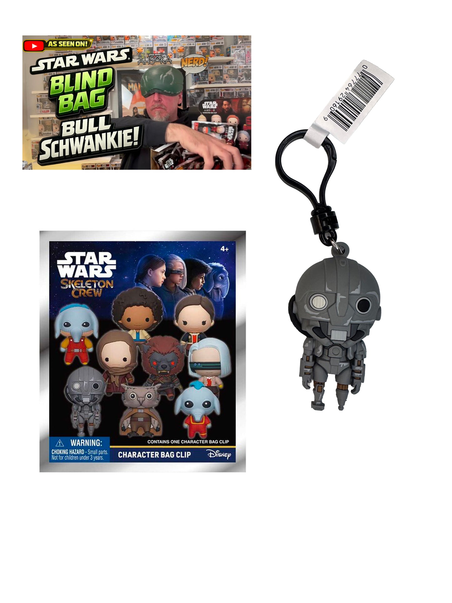 Star Wars Skeleton Crew SM-33 Loose Blind Bag Clip Monogram Bag Clip Keychain