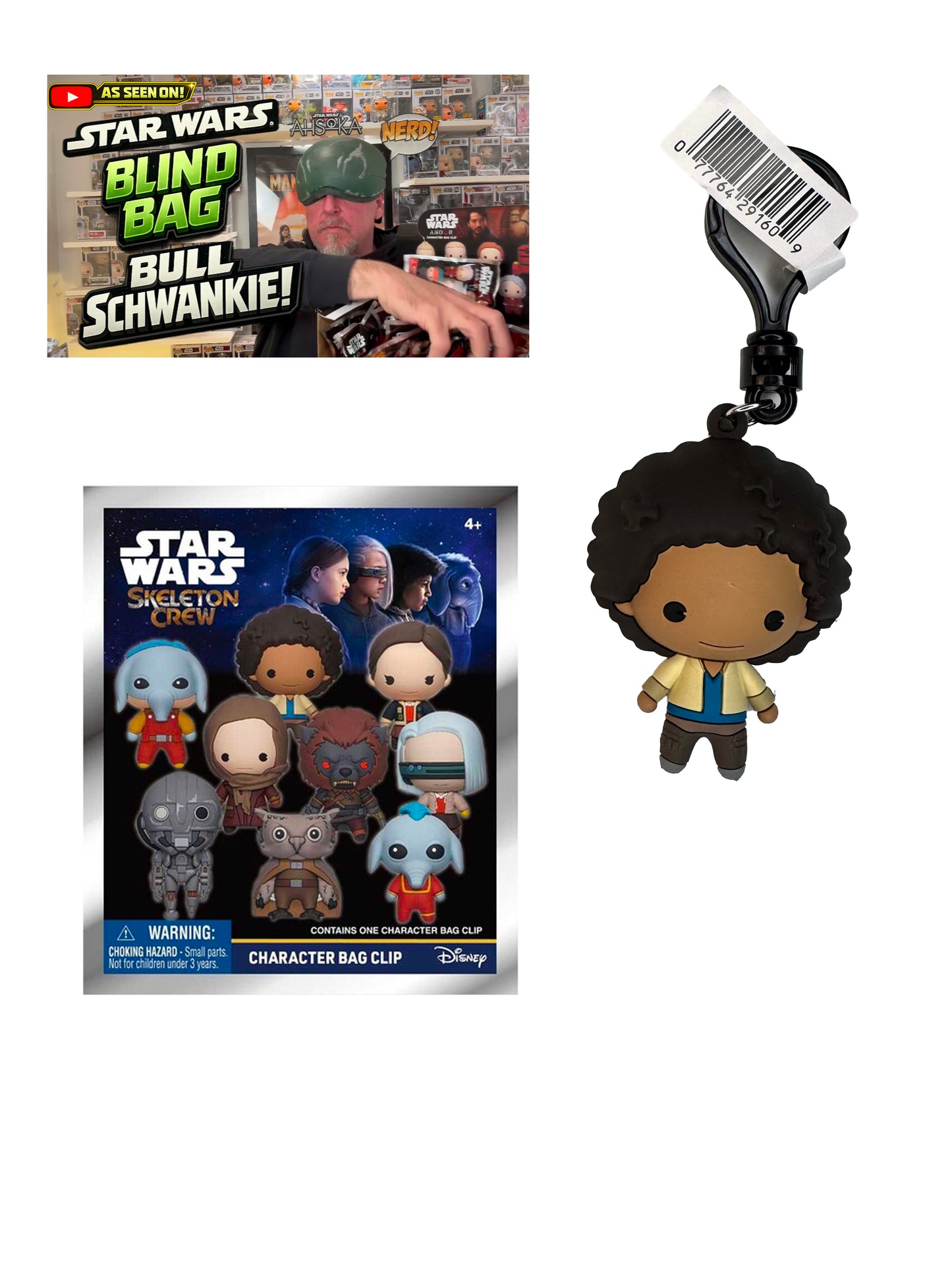 Star Wars Skeleton Crew Wimm Loose Blind Bag Clip Monogram Keychain