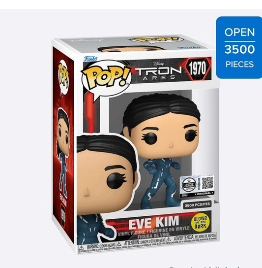 (FREE SHIPPING) Funko Pop! Eve Kim (Glow) – Tron: Ares | Limited Edition 3500 pcs | UV Protector Included - IN HAND