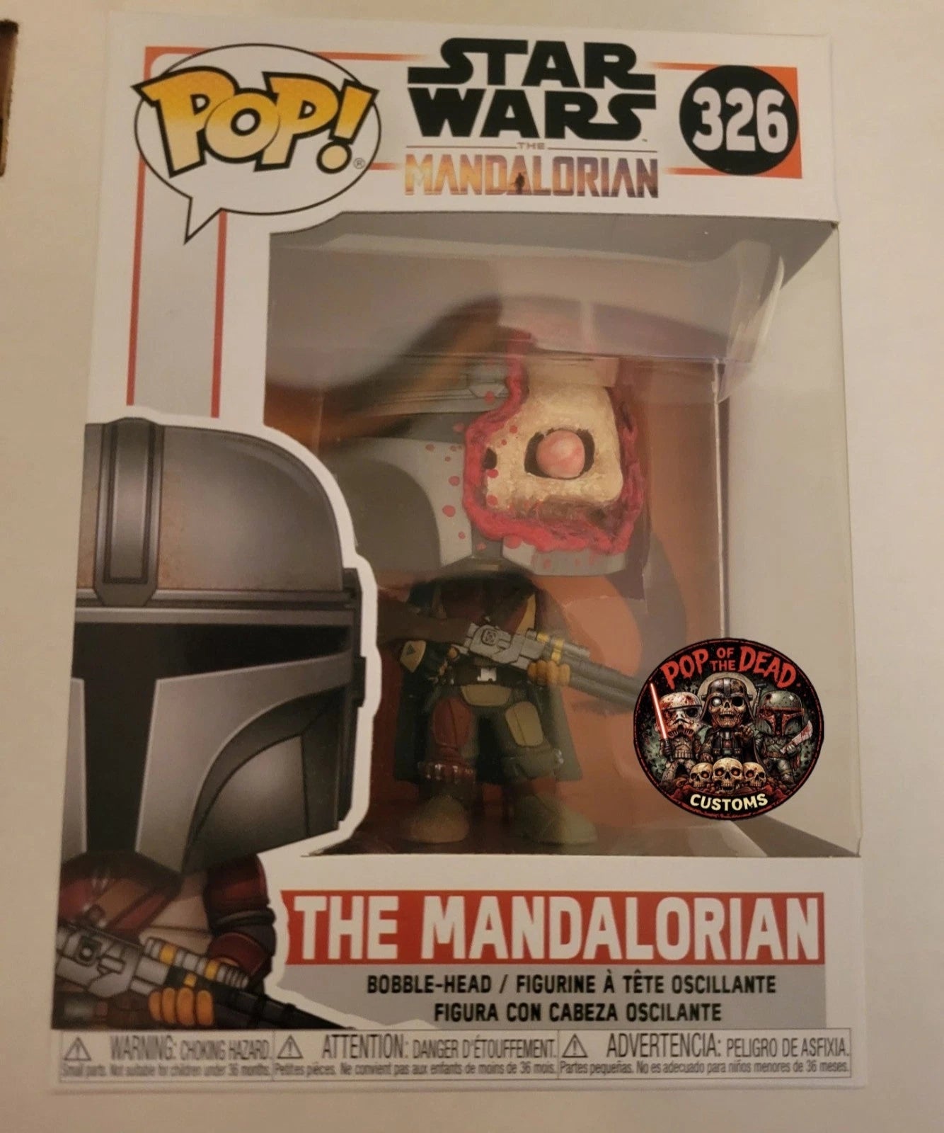 Pop Of The Dead Customs Battle-Damaged Mandalorian Funko Pop! #326 | Creative Corner Exclusive
